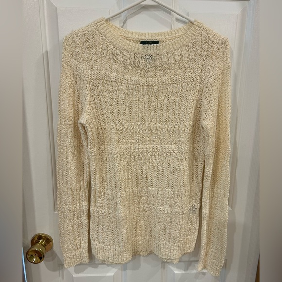 Ralph Lauren Lauren Jeans Company open mesh stitching tan size medium looks new - Picture 1 of 4